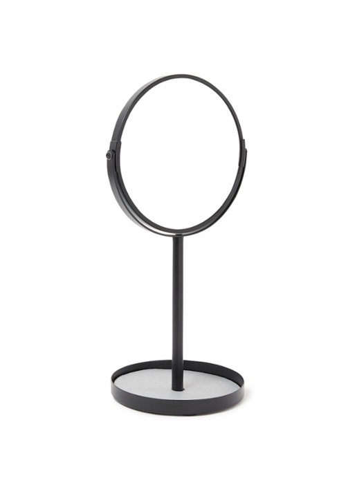 Yamazaki Tower make-up spiegel met opbergplankje 3x vergroting 33 x 14 cm - detail 2 zwart