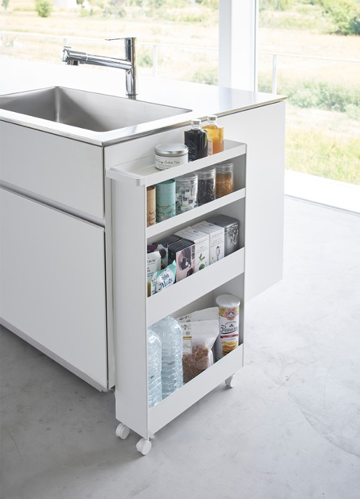 Yamazaki Tower opbergtrolley - voorkant 3 wit
