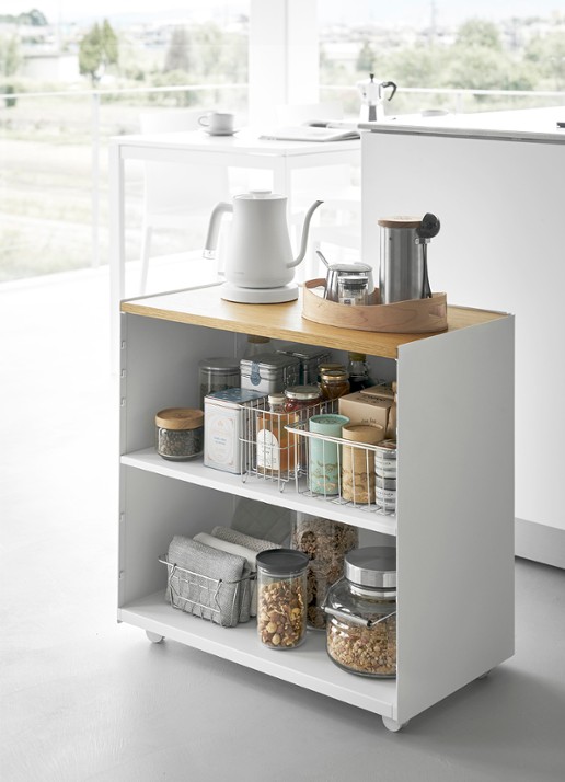 Yamazaki Tower opbergtrolley - voorkant 2 wit