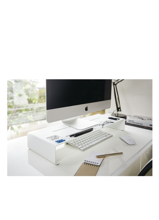 Yamazaki Tower pc monitorstandaard 59 x 24 x 8 cm - detail 4 wit