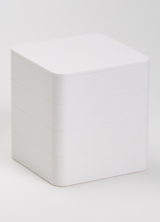 Yamazaki Tower sieradendoos 10 x 9 cm - voorkant 3 wit
