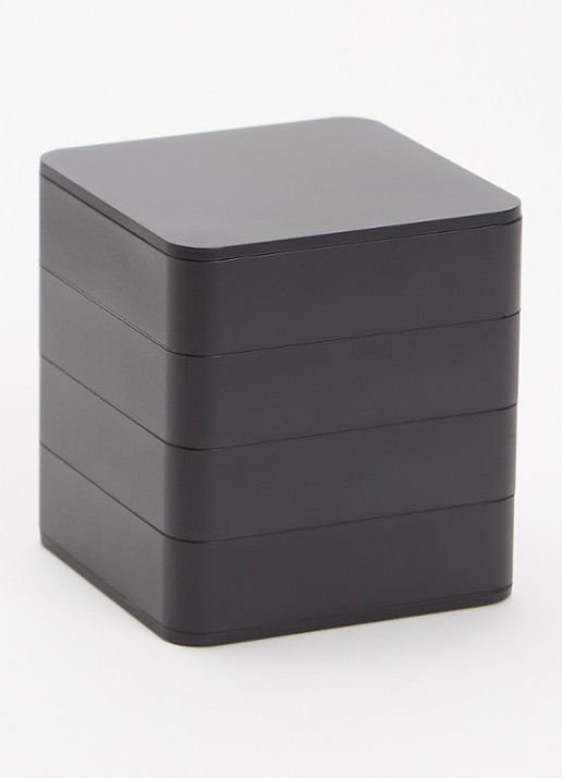 Yamazaki Tower sieradendoos 10 x 9 cm - voorkant 3 zwart