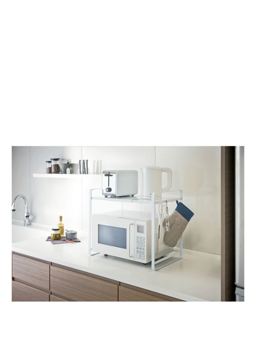 Yamazaki Tower uitschuifbare aanrecht organizer 47,5 - 75 cm - voorkant 4 wit