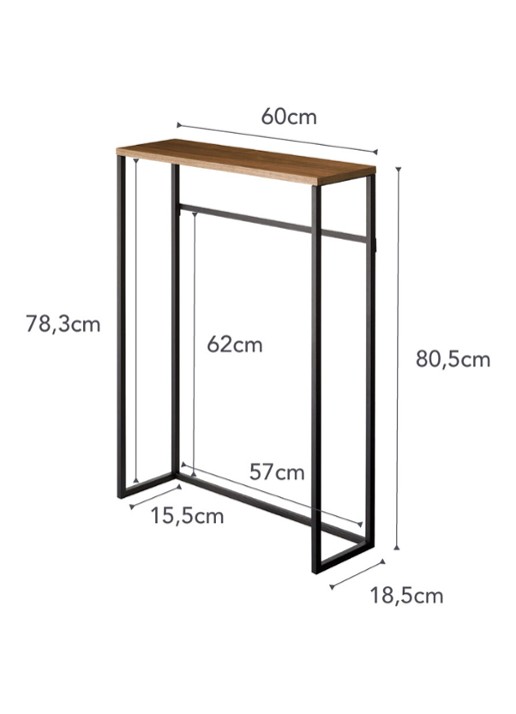 Yamazaki Tower wandtafel 60 x 80,5 cm - voorkant 2 zwart