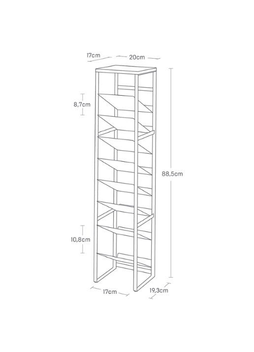 Yamazaki Tower wijnrek 16 flessen - voorkant 2 wit