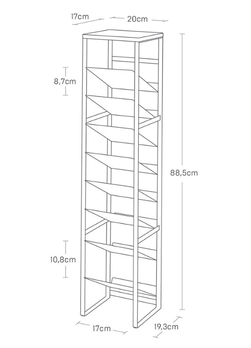 Yamazaki Tower wijnrek 16 flessen - voorkant 3 zwart