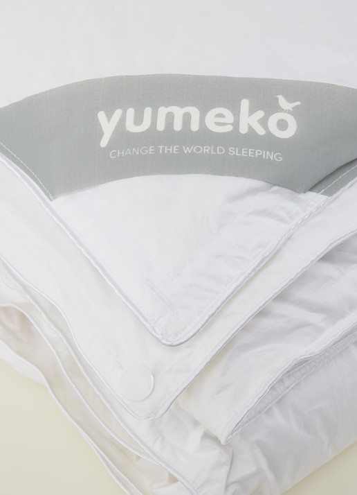 Yumeko All Seasons 4-seizoenen solo dekbed van  katoen met vulling van dons - detail wit