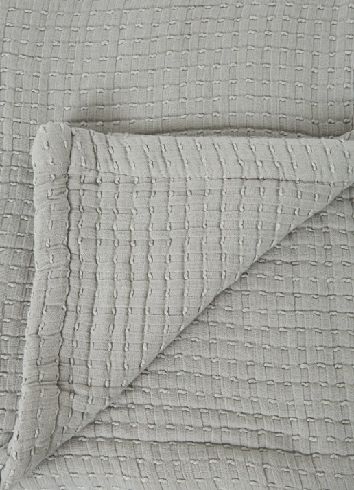 Yumeko Bedsprei van katoen 200 x 220 cm - detail olijfgroen