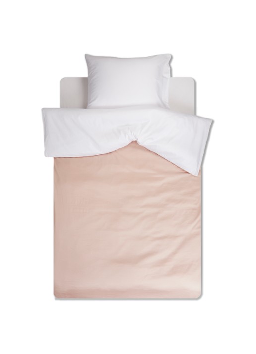 Yumeko Double Face dekbedovertrekset van  katoensatijn 300TC - inclusief kussenslopen - voorkant lichtroze