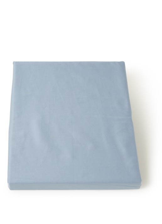 Yumeko Hoeslaken van  katoensatijn 300TC, hoekhoogte 30 cm - voorkant blauwgrijs