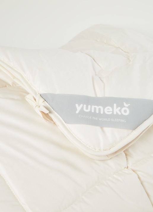 Yumeko Lente/herfst solo dekbed van biologisch katoen met vulling van biologisch wol - detail 3 gebroken wit