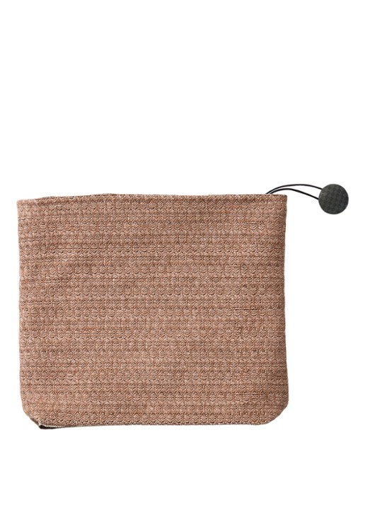 Yves Delorme Aime toilettas met print - achterkant oranjebruin