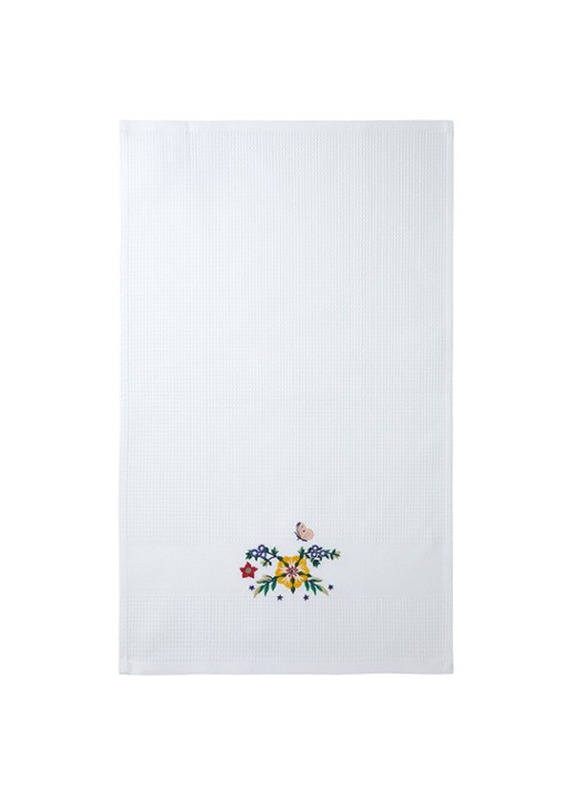 Yves Delorme Botanic gastendoek - 42 x 70 cm set van 2 - detail 2 wit