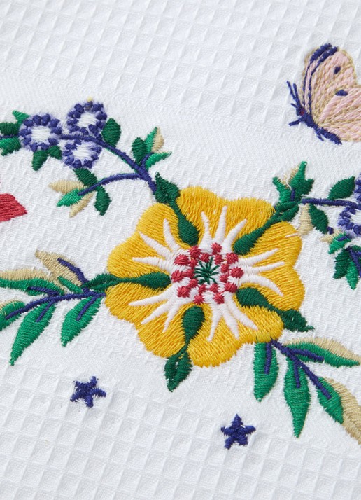 Yves Delorme Botanic gastendoek - 42 x 70 cm set van 2 - detail 3 wit
