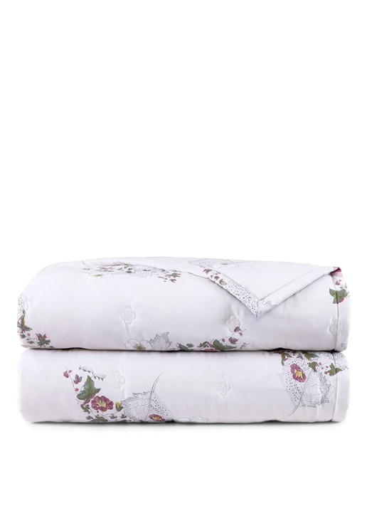 Yves Delorme Corroles bedsprei  - voorkant 3 wit