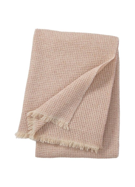 Yves Delorme Cosy plaid van scheerwol met franjes 130 x 170 cm