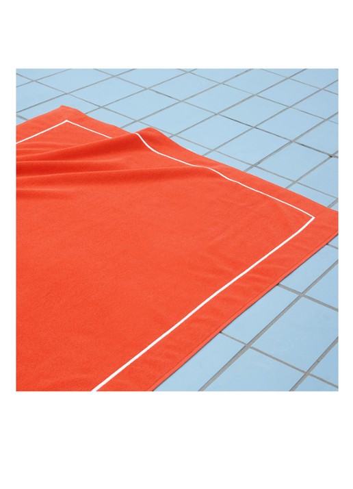 Yves Delorme Croisiere strandlaken  - 480 gr/m2 - 92 x 200 cm - detail 2 oranjerood