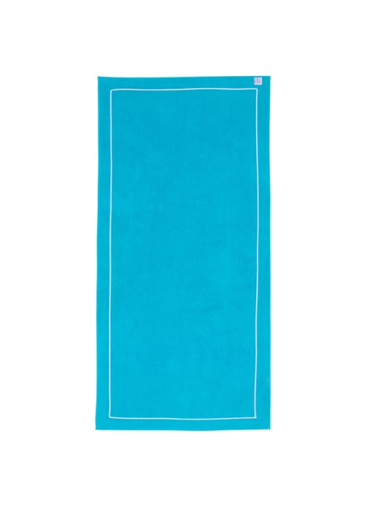 Yves Delorme Croisiere strandlaken  - 480 gr/m2 - 92 x 200 cm - voorkant 2 aquablauw