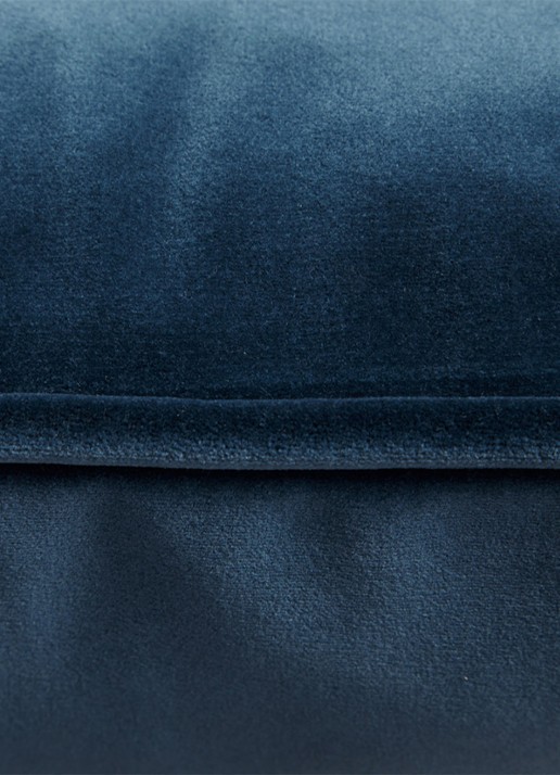 Yves Delorme Divan sierkussenhoes van fluweel - detail 2 donkerblauw