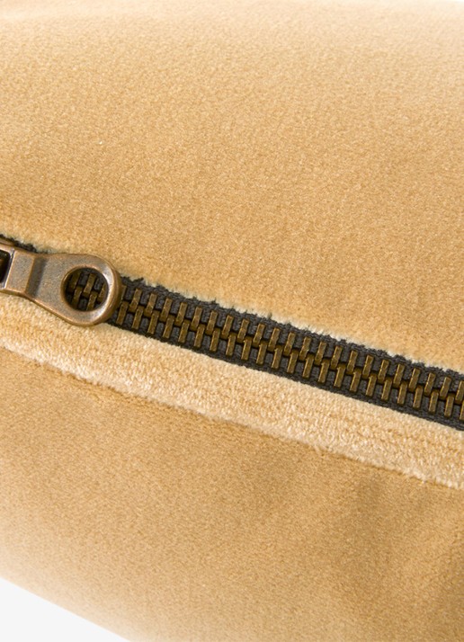 Yves Delorme Divan sierkussenhoes van fluweel - detail 6 donkerbeige