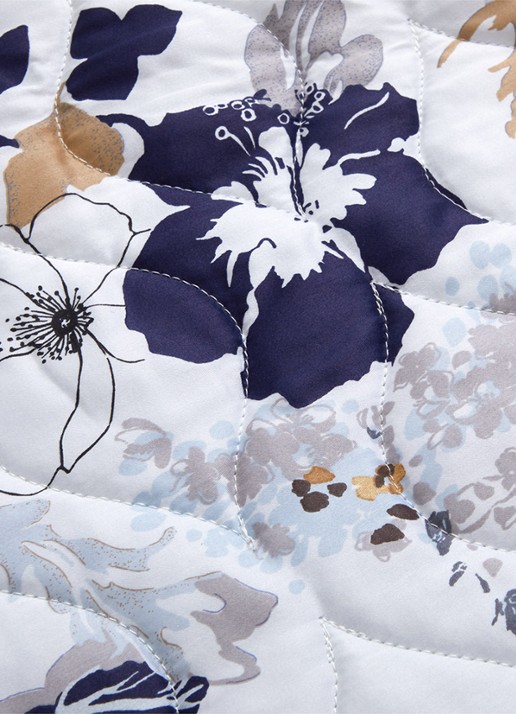 Yves Delorme Eclipses bedsprei van  katoensatijn - voorkant 3 blauw