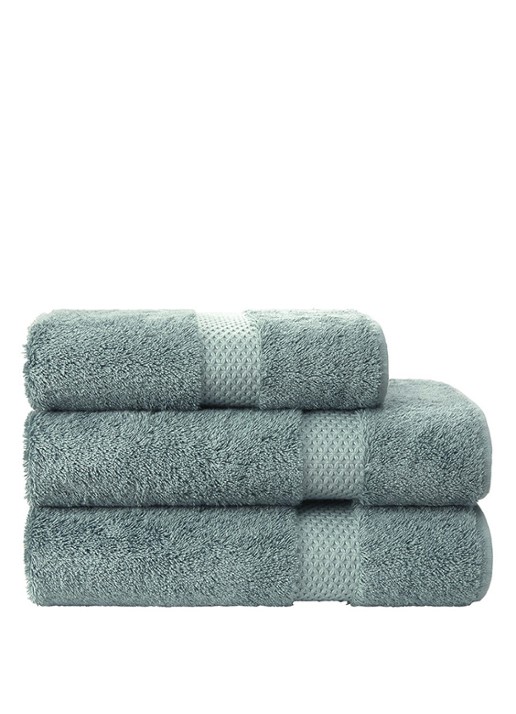 Yves Delorme Etoile badhanddoek - 700g/m2 - 70 x 140 cm - voorkant 4 turquoise