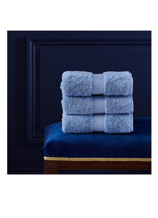 Yves Delorme Etoile gastendoek - 700 g/m² - 33 x 33 cm - detail 2 blauw
