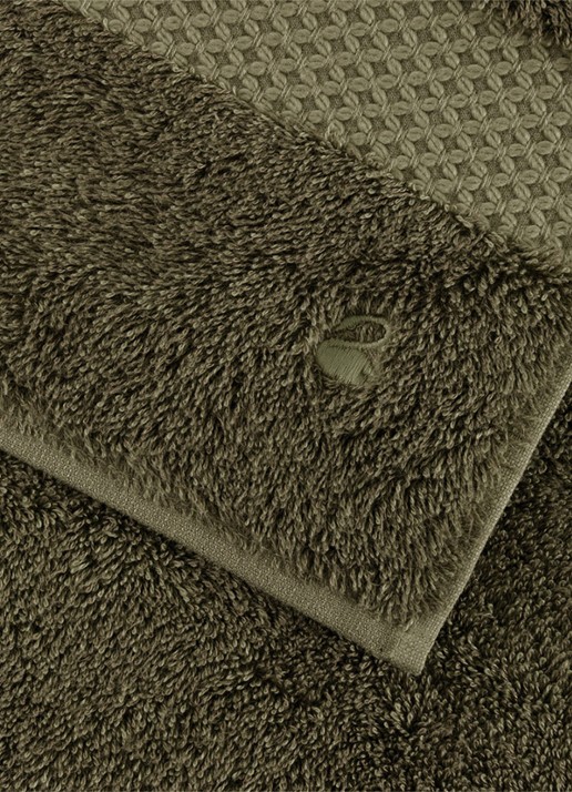 Yves Delorme Etoile gastendoek - 700 gr/m2 - 45 x 70 cm - achterkant khaki