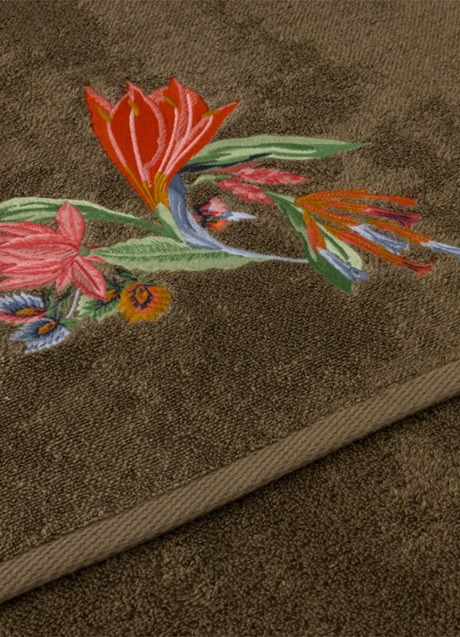 Yves Delorme Eze badlaken 92 x 160 cm - voorkant 3 mosgroen