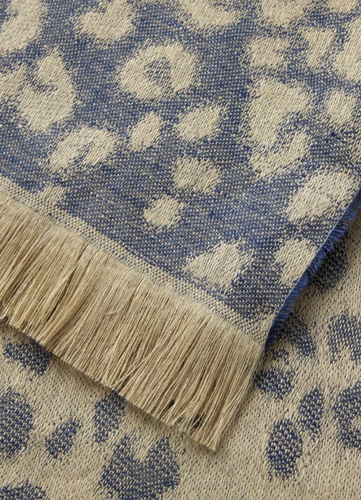 Yves Delorme Fauve plaid van linnen 140 x 160 cm - voorkant 3 beige