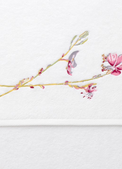 Yves Delorme Gaura badhanddoek - 70 x 40 cm - voorkant 2 wit