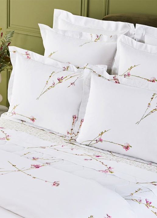 Yves Delorme Gaura kussensloop - detail 6 wit