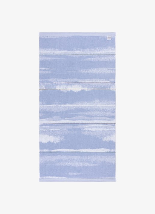 Yves Delorme Horizons badhanddoek van  katoen - 470 gr/m2 - 70  x 140 cm - voorkant 5 lichtpaars