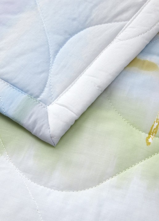 Yves Delorme Horizons bedsprei van  katoen  - voorkant 2 lichtpaars
