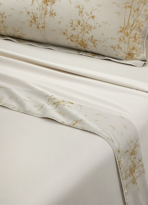Yves Delorme Légende laken van  katoensatijn 120TC - voorkant 4 beige