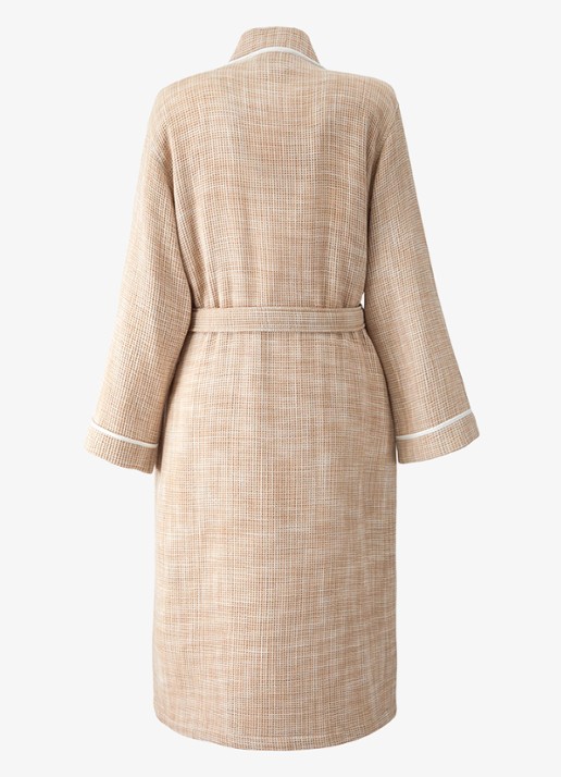 Yves Delorme Léo badjas van katoen - unisex - achterkant 3 beige