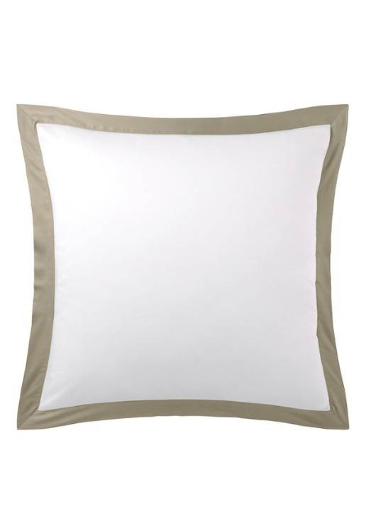 Yves Delorme Linea kussensloop 120TC - voorkant khaki