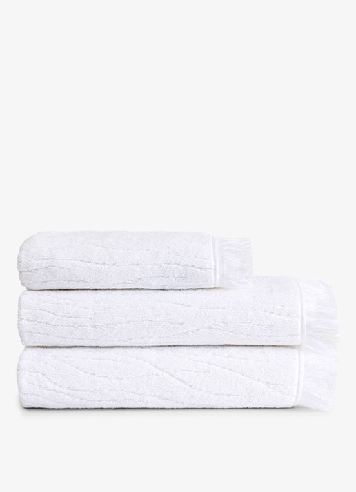 Yves Delorme Luciole badhanddoek - 530 gr/m2 - 90 x 150 cm - detail 3 wit