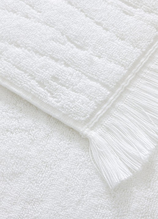 Yves Delorme Luciole badlaken - 530 gr/m2 - 70 x 140 cm - achterkant 3 wit