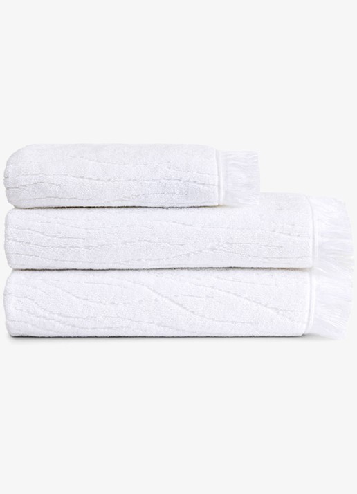 Yves Delorme Luciole badlaken - 530 gr/m2 - 70 x 140 cm - detail wit