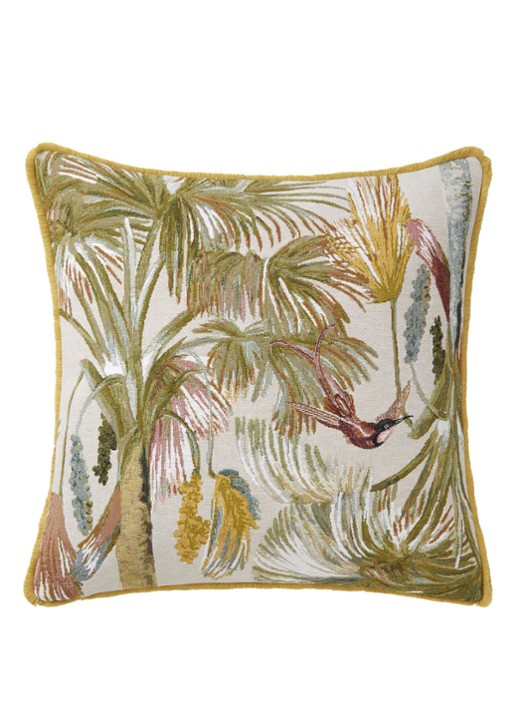 Yves Delorme Manaca sierkussenhoes 45 x 45 cm - voorkant 2 creme