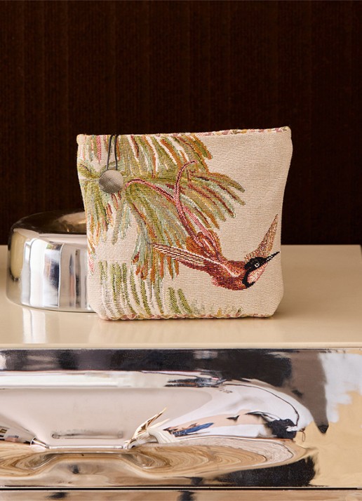 Yves Delorme Manaca toilettas met print - detail 4 beige
