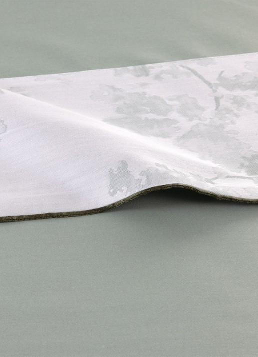 Yves Delorme Muses laken 120TC - detail 2 lindegroen