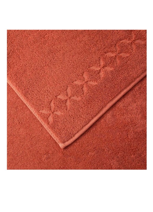 Yves Delorme Nature Amande badlaken - 550 gr/m2 - detail 3 oranjerood