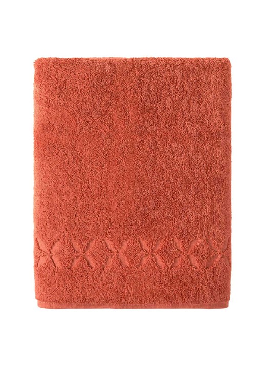 Yves Delorme Nature Amande badlaken - 550 gr/m2 - detail 4 oranjerood