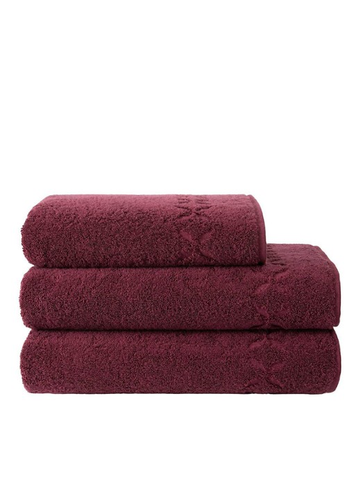 Yves Delorme Nature Amande badlaken - 550 gr/m2 - detail 6 aubergine