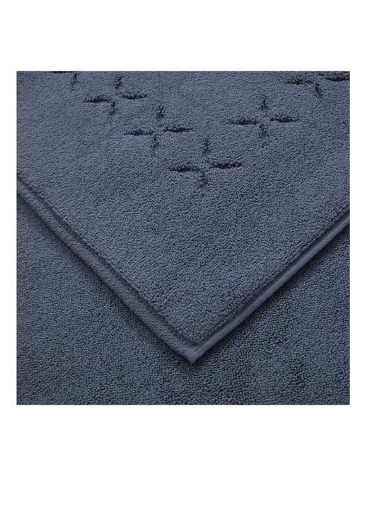 Yves Delorme Nature Amande badmat 55 x 90 cm - achterkant 3 donkerblauw