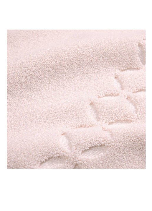 Yves Delorme Nature Amande badmat 55 x 90 cm - achterkant lichtroze