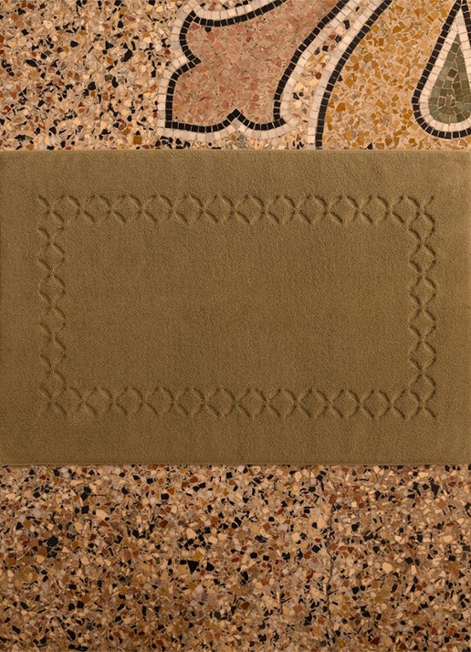 Yves Delorme Nature Amande badmat 55 x 90 cm - voorkant 2 khaki