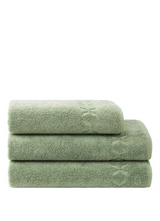 Yves Delorme Nature Amande gastendoek - 550 gr/m2 - voorkant 5 groen